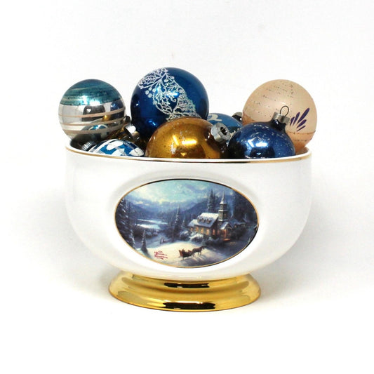 Bowl, Thomas Kinkade for Teleflora, Sunday Evening Sleigh Ride, Porcelain