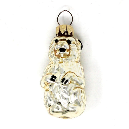 Vintage Christmas Ornament, German Figural Bear, Blown Mercury Glass, Whitehurst, Realistic Bear, Hand Painted, Holiday Collectibles