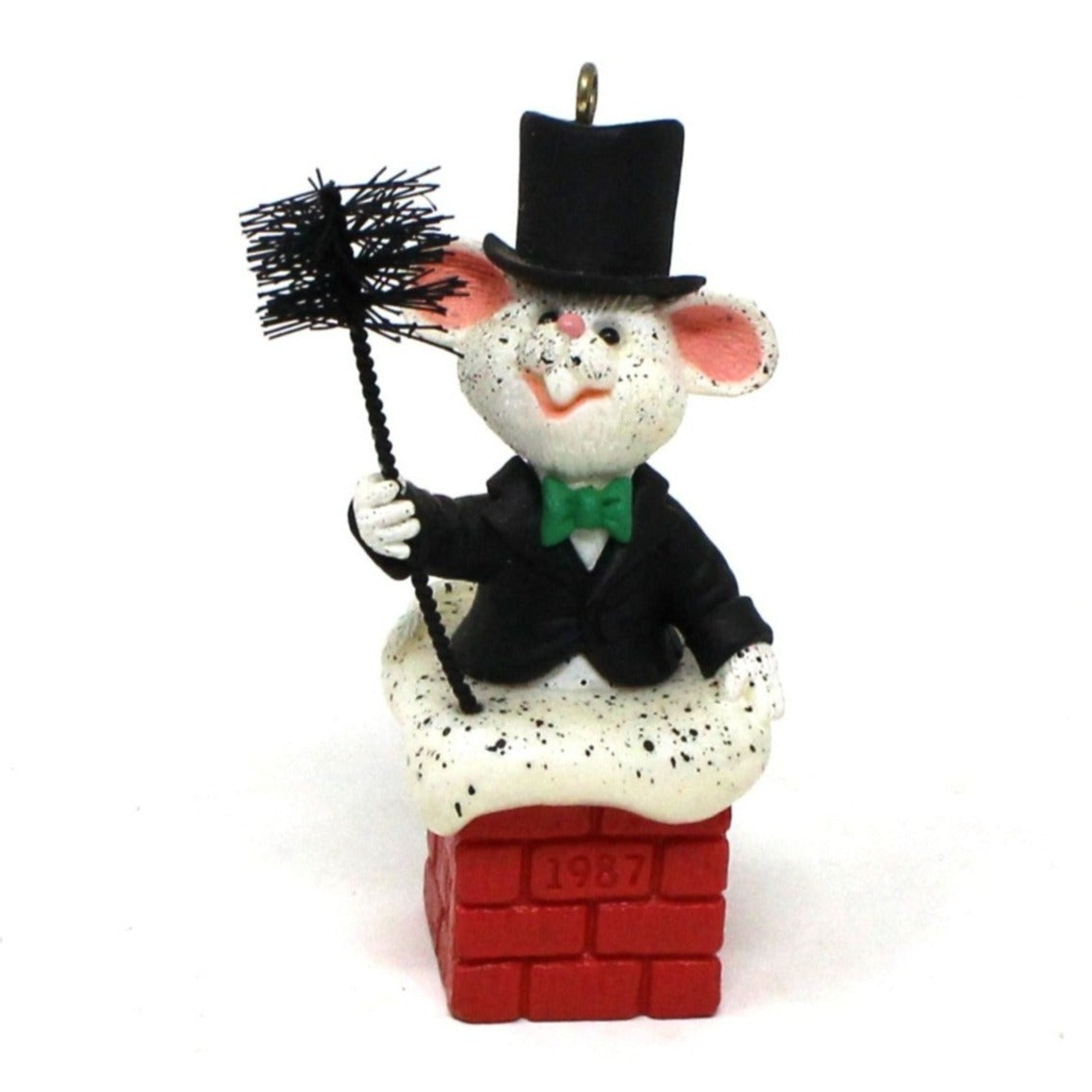 Ornaments, Hallmark, Mouse Chimney Sweep, in Box, 1987