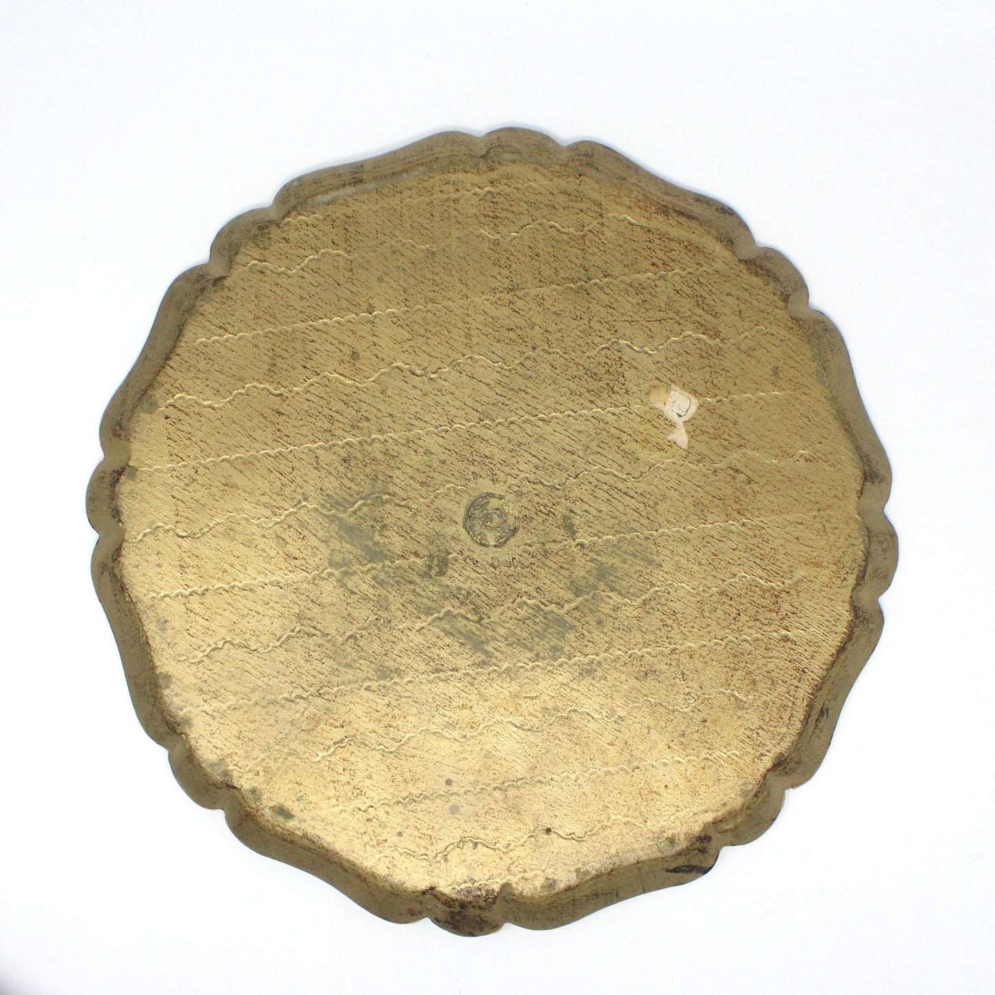 Tray, Italian Florentine, Red and Gold, 13.5" Round, Vintage, SOLD