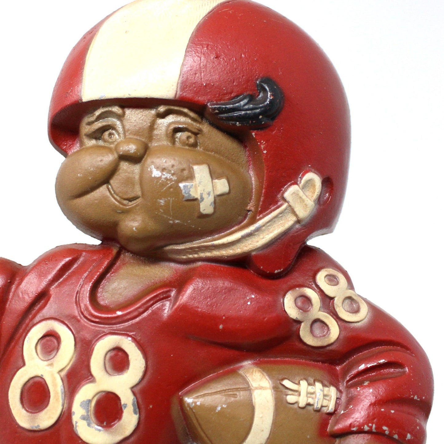 Art, HomCo, Football Players, Cast Metal Wall Plaques Wall Decor, Set of 3, Vintage