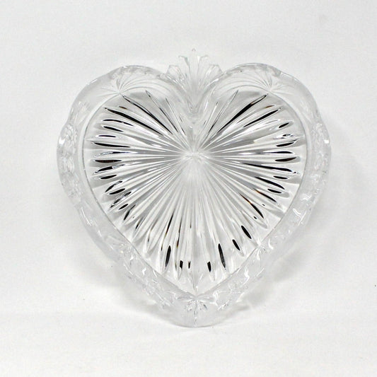 Bon Bon / Candy Dish, Oneida, Southern Garden Frosted, Crystal, Heart Shaped Dish, Germany