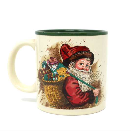 Mug, Potpourri Press, Victorian Santa Claus, Christmas Mug signed by Wim Schimmer, Ceramic, Vintage 1987