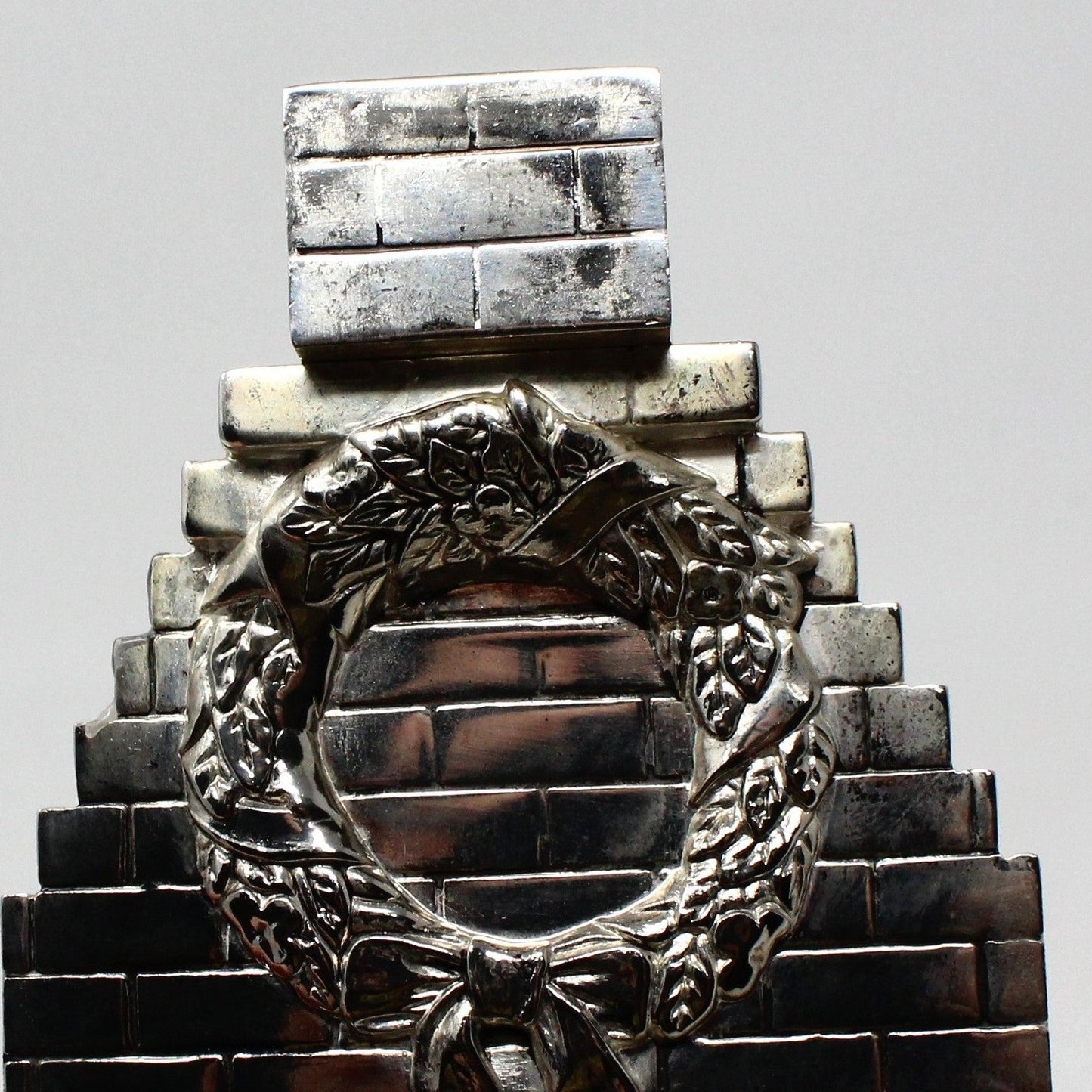 Candle Holder, Godinger, Silverplate, Christmas Fireplace Mantel, Vintage