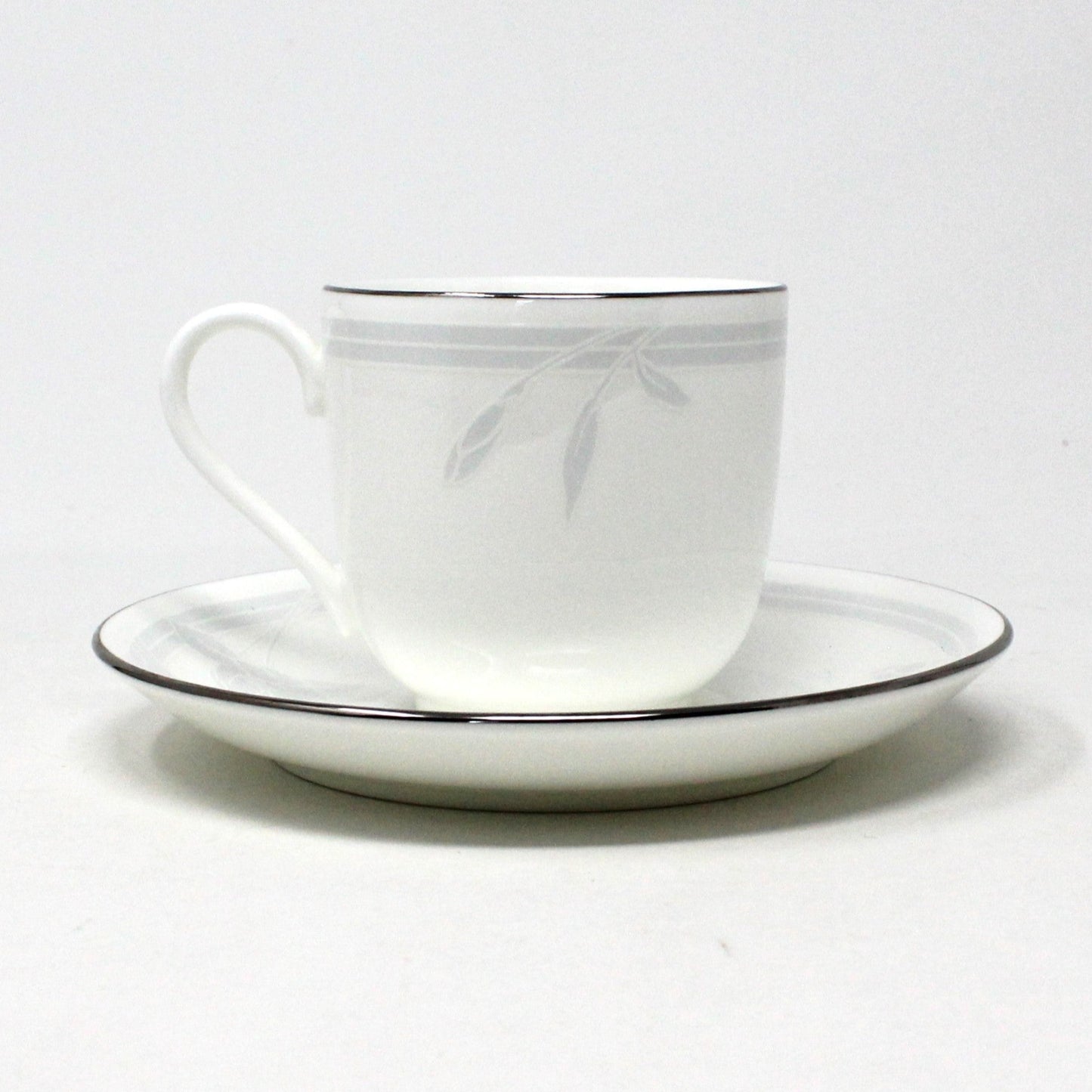 Demitasse & Saucer, Mikasa, Ovation White, Lotus Flower, Vintage Japan