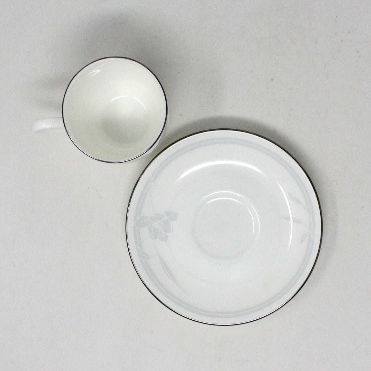 Demitasse & Saucer, Mikasa, Ovation White, Lotus Flower, Vintage Japan