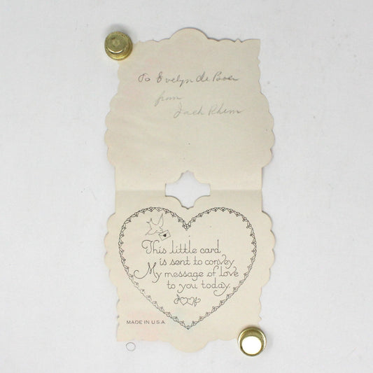 Greeting Card / Valentine Card, Girl with Love Letter, Vintage 1930's