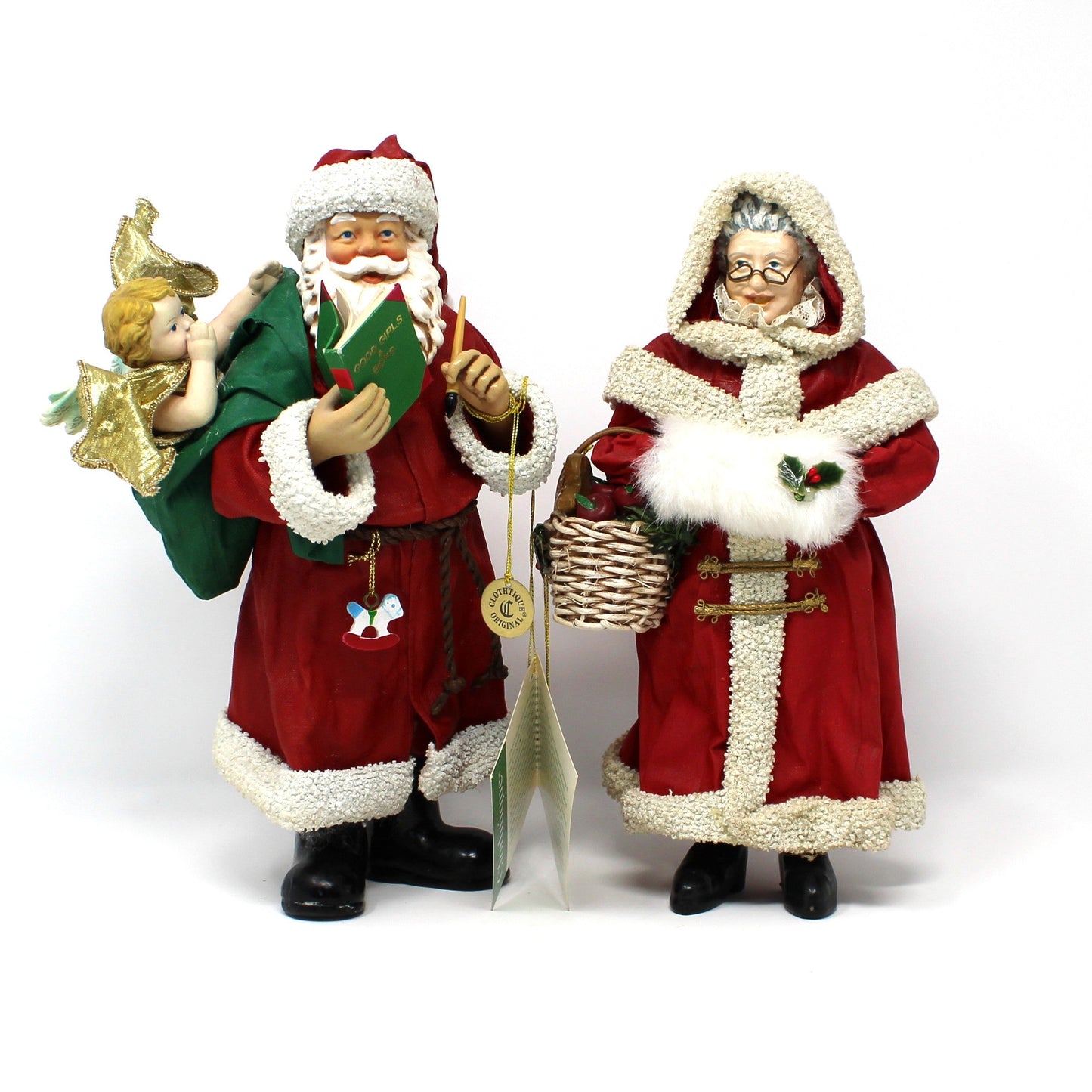 Figurine, Christmas Santa, Possible Dreams Clothtique "Heaven Sent", Vintage 1996