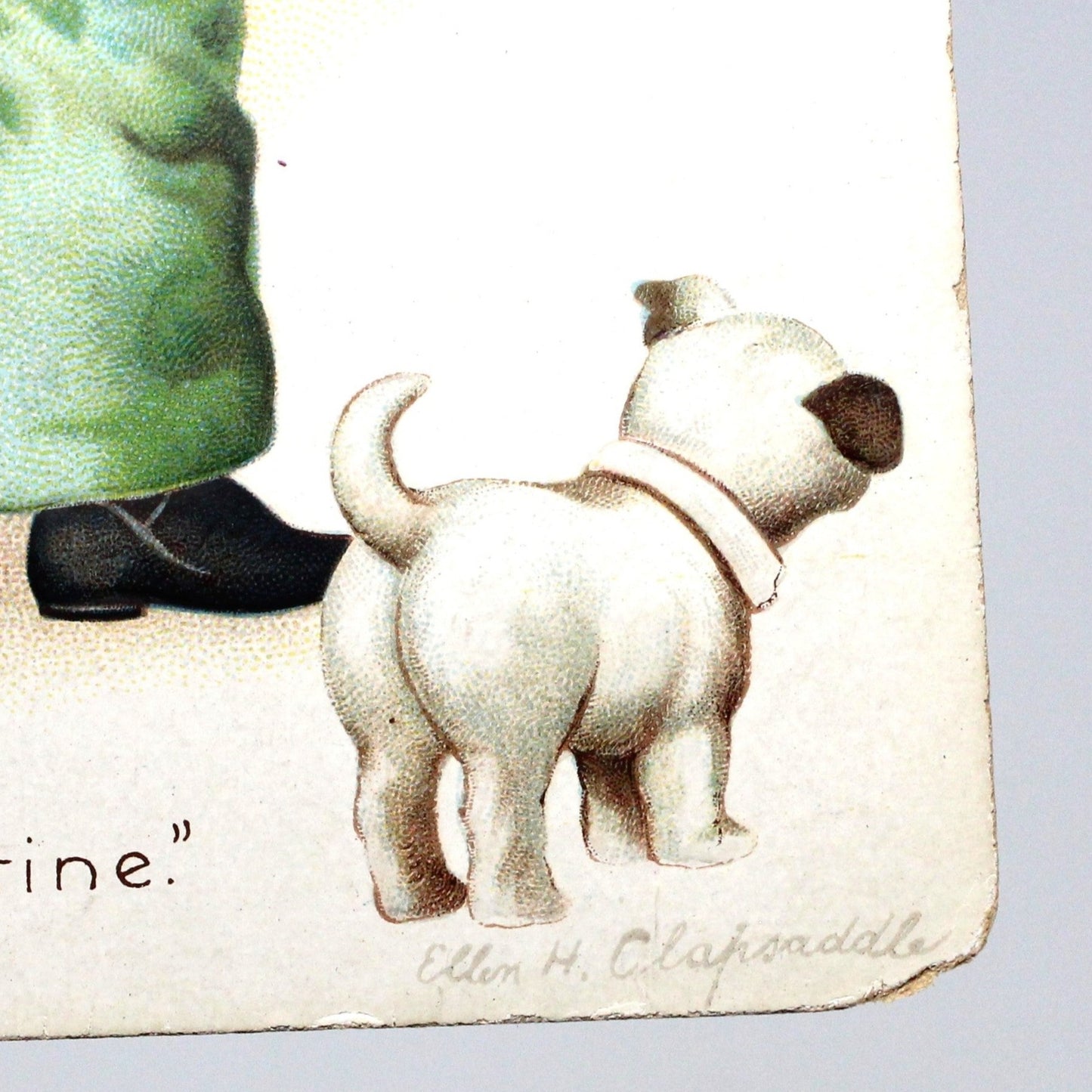 Postcards, Valentine's Day Card, Ellen Clapsaddle Signed, Child Mailing Love Letter with Puppy Dog, Antique