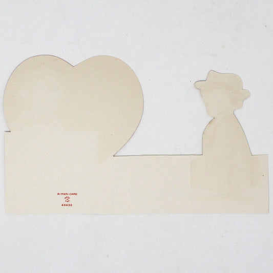Greeting Card / Valentine Card, A-Meri-Card, Fold Up, Boy with Suitcases, Unused, Vintage