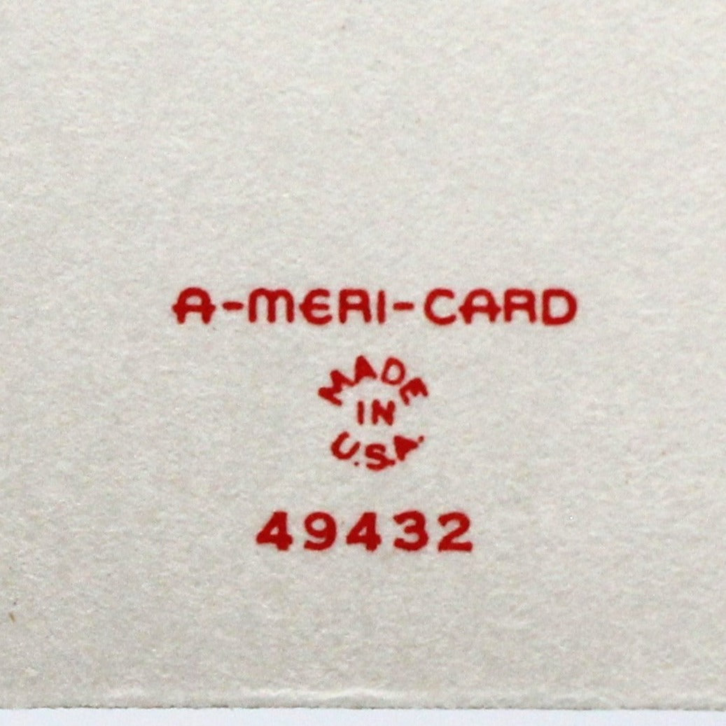 Greeting Card / Valentine Card, A-Meri-Card, Fold Up, Boy with Suitcases, Unused, Vintage