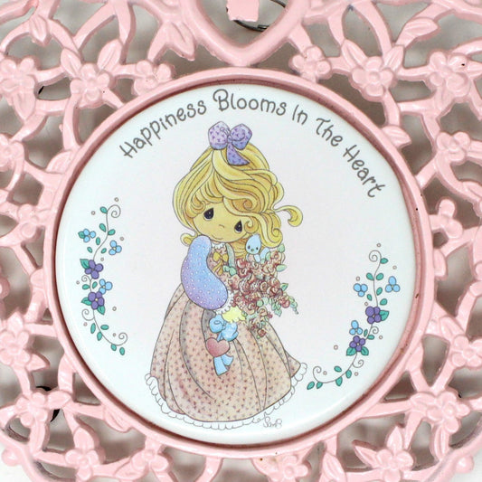 Trivet, Enesco, Precious Moments, Pink Cast Iron, Happiness Blooms..., Vintage