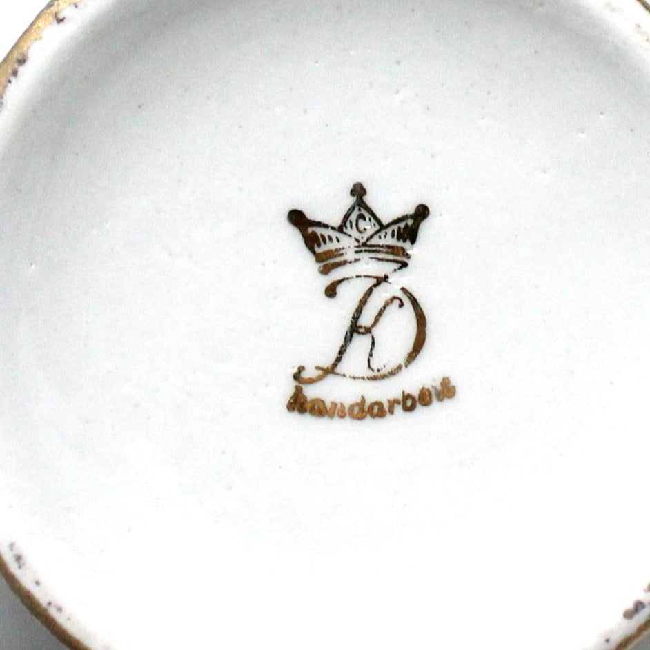 Vase, Dresden Style Swans & Bud Vase, Hand Applied Pink Roses, Vintage