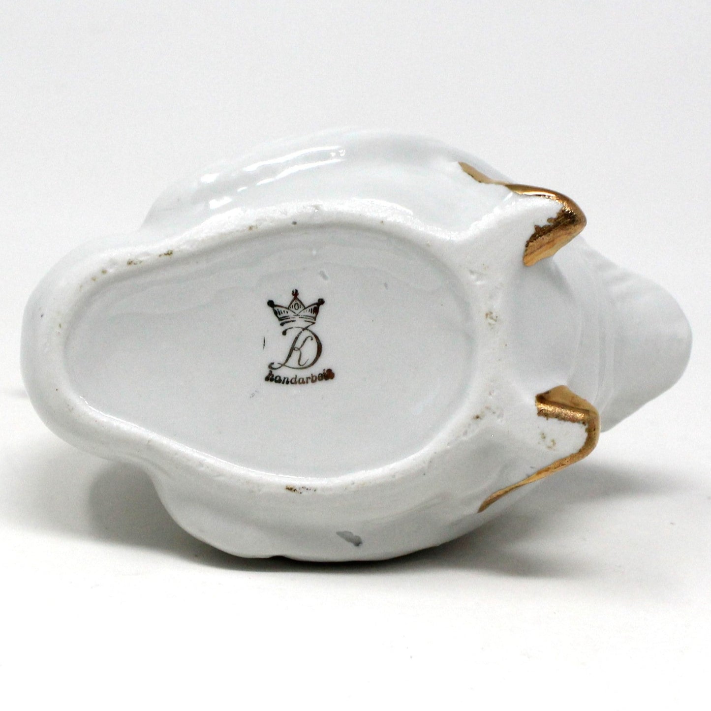 Vase, Dresden Style Swans & Bud Vase, Hand Applied Pink Roses, Vintage