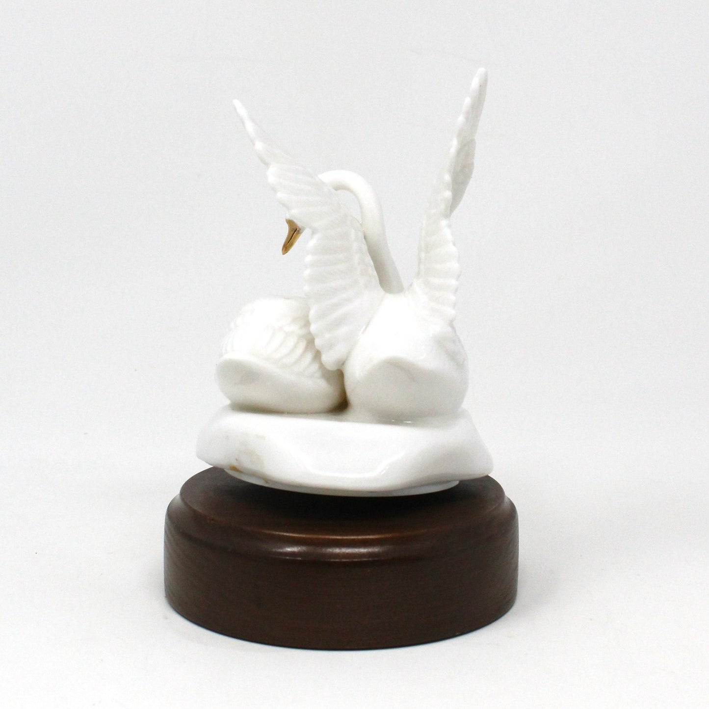 Musical Figurine, Double Swans, Plays Lara's Theme - Somewhere My Love, Porcelain, Vintage, SOLD