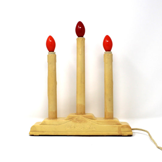 Vintage 3-Light Candelabra, Candolier by Excel Christmas Lites. Window Electrical Candle, Working Condition.