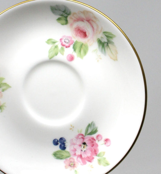 Demitasse & Saucer, Mikasa, Rosemead, Multicolor Florals, Vintage Japan Bone China