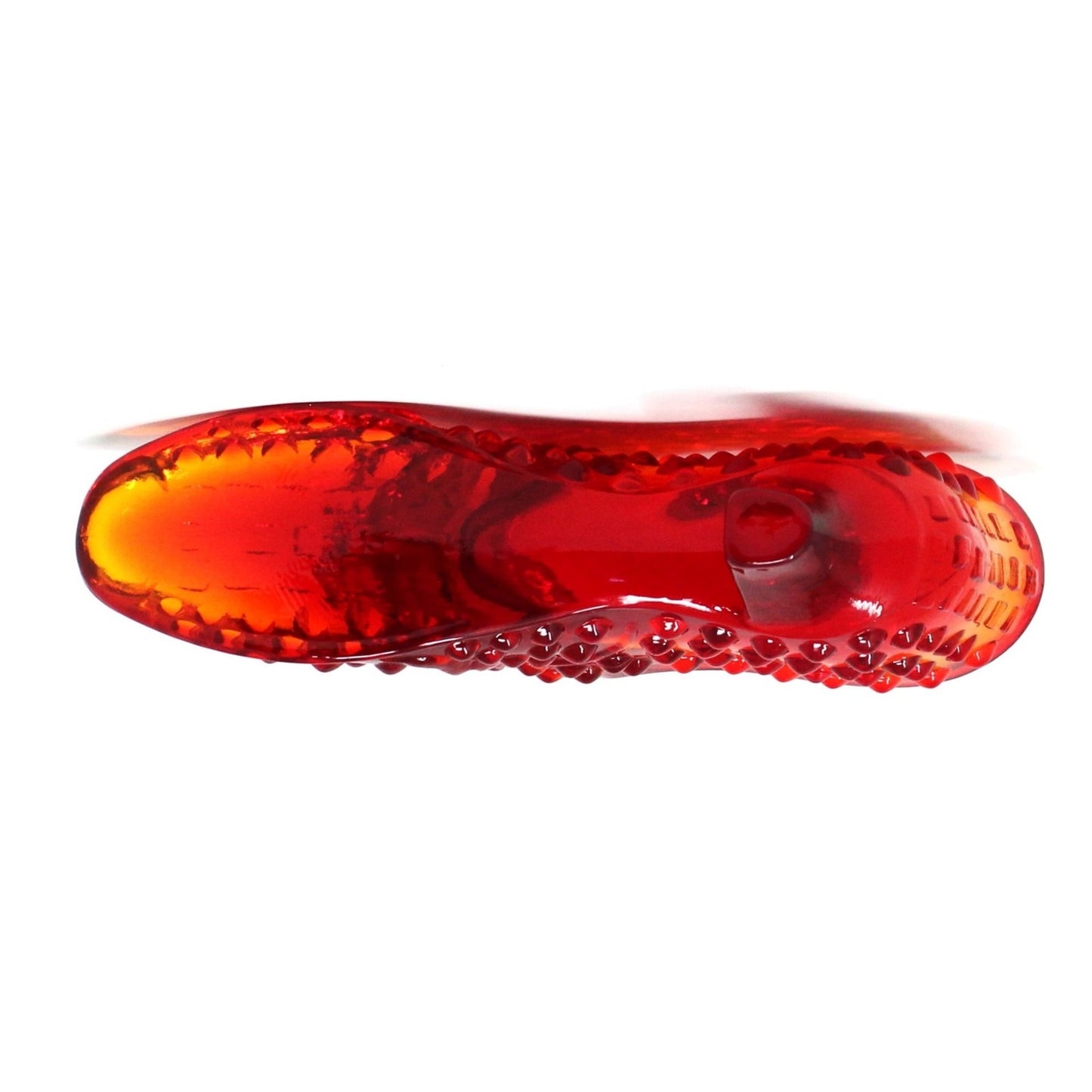 Shoe, Fenton Slipper, Hobnail Orange / Amberina Glass, Vintage, SOLD
