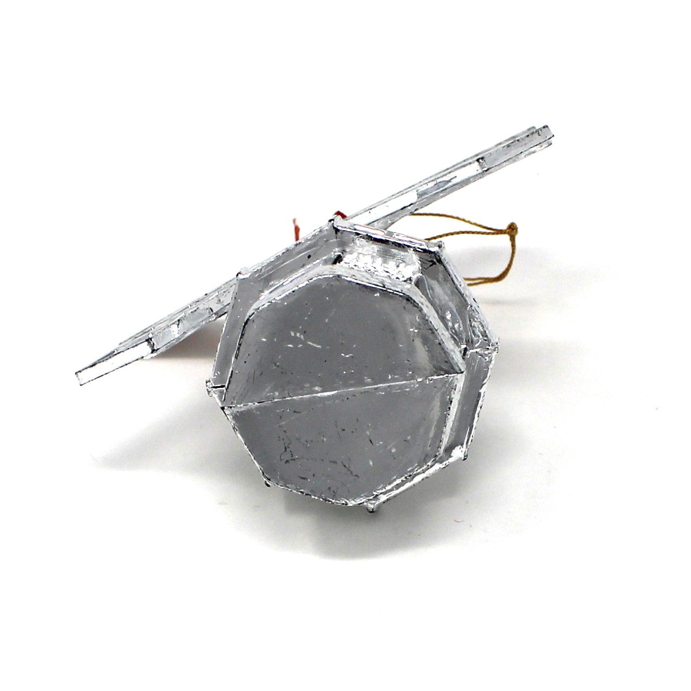 Ornaments, Christmas Holland Windmill, Silver Plastic, Vintage