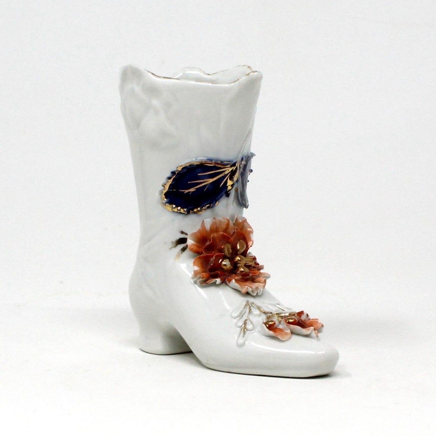 Shoe / Boot, Porcelain Victorian Boot, Hand Applied Floral, Vintage Germany