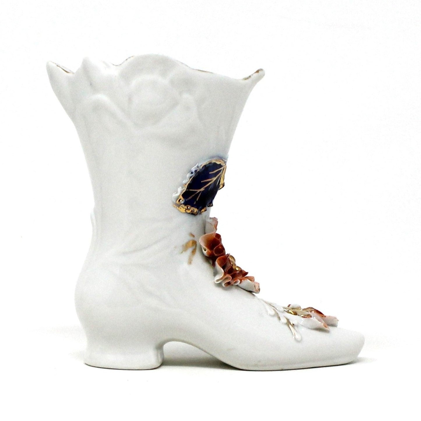 Shoe / Boot, Porcelain Victorian Boot, Hand Applied Floral, Vintage Germany