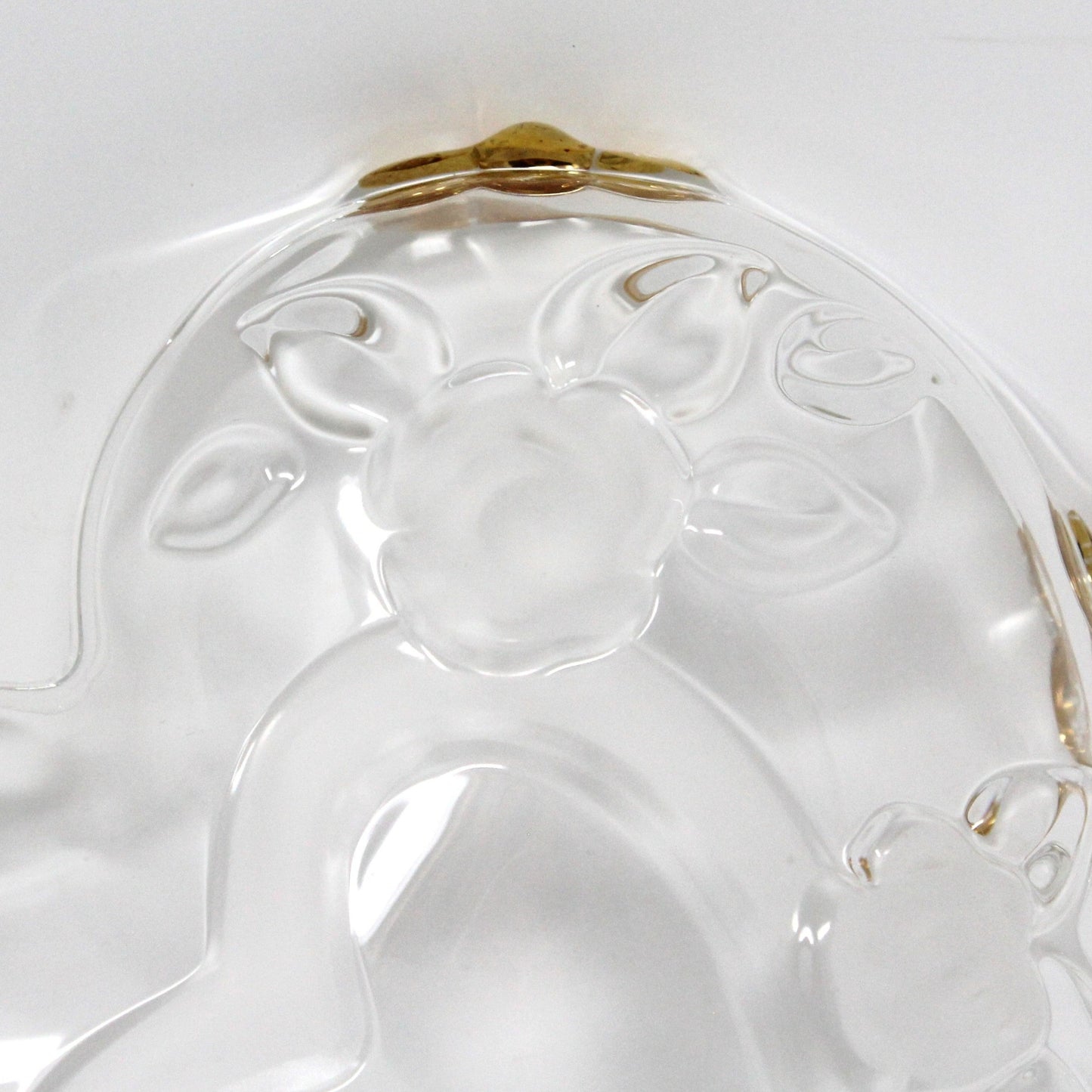 Bon Bon / Candy Dish, Studio Nova, Heart Shaped Glass Dish, Hearts of Gold, Germany, Vintage