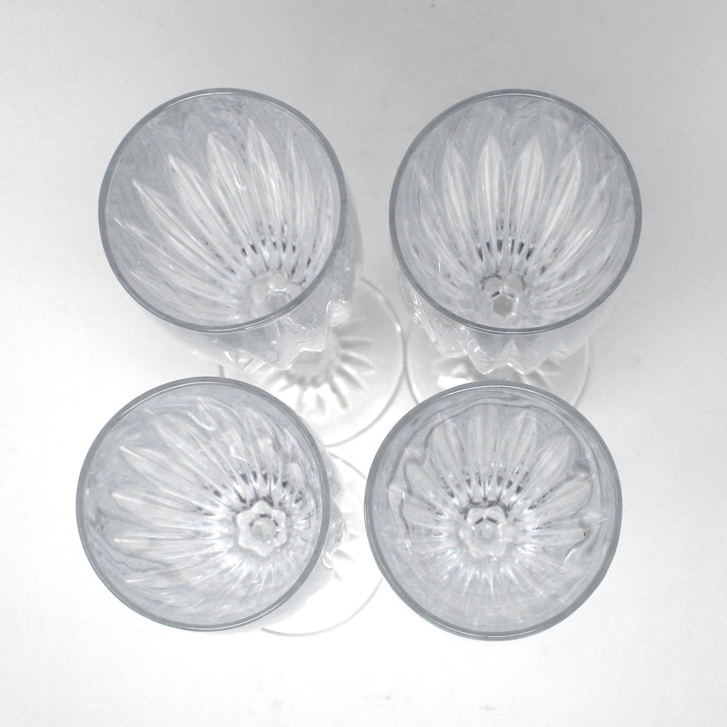 Champagne Flutes, Cristal D'Arques, Classic Pattern, Vertical Cuts, Set of 4