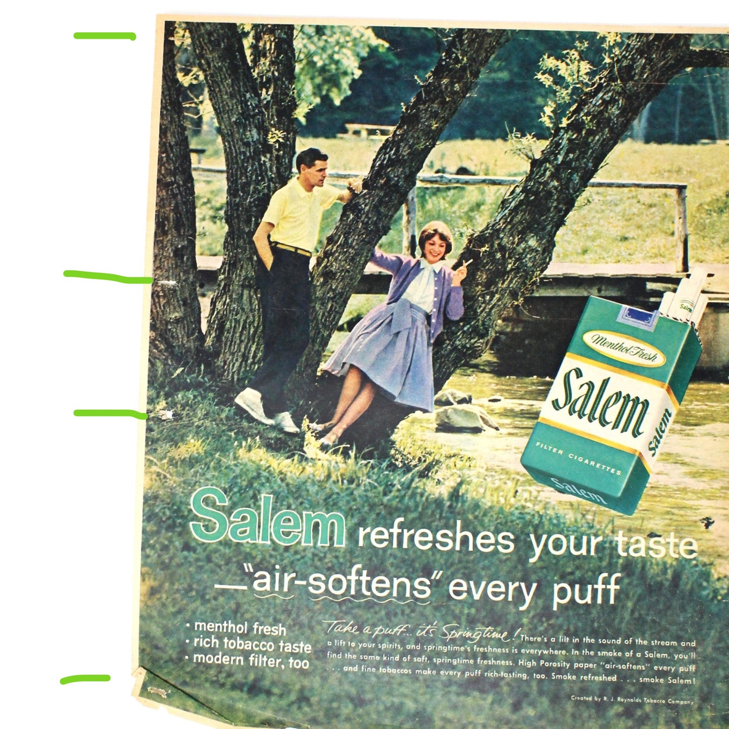 Advertisement, Salem Cigarettes, 1961, Original Magazine Ad, Vintage