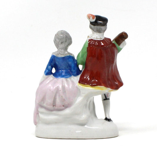 Figurine, French Victorian Couple, Man Playing Mandolin, Japan, Vintage