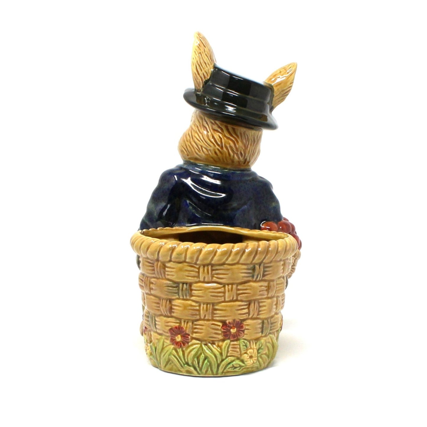 Planter, Bunny Rabbit Dressed Up with Jacket & Hat, Ceramic