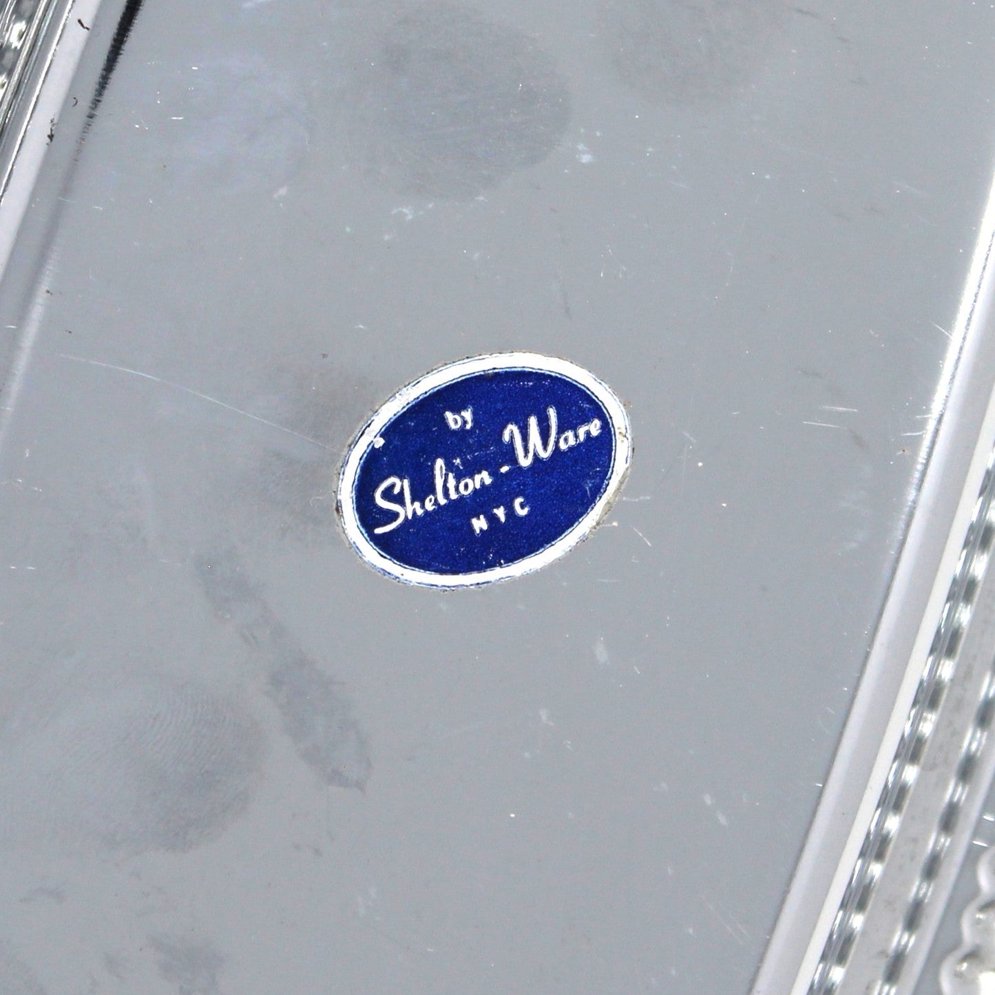 Butter Dish, Shelton Ware, Chrome Plated with Glass Insert, Vintage Hollowware