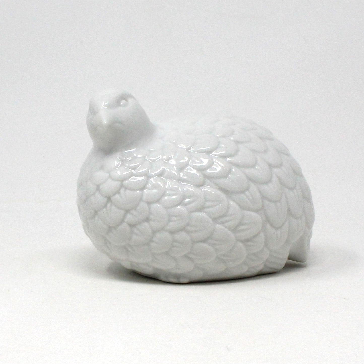 Figurine, Amthor Imports, White Quails, Set of 2, Hen and Chick, Porcelain, Japan, Vintage