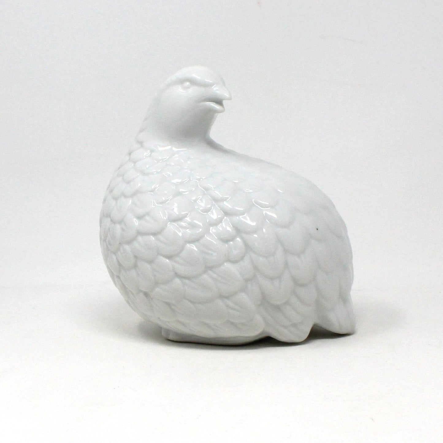 Figurine, Amthor Imports, White Quails, Set of 2, Hen and Chick, Porcelain, Japan, Vintage