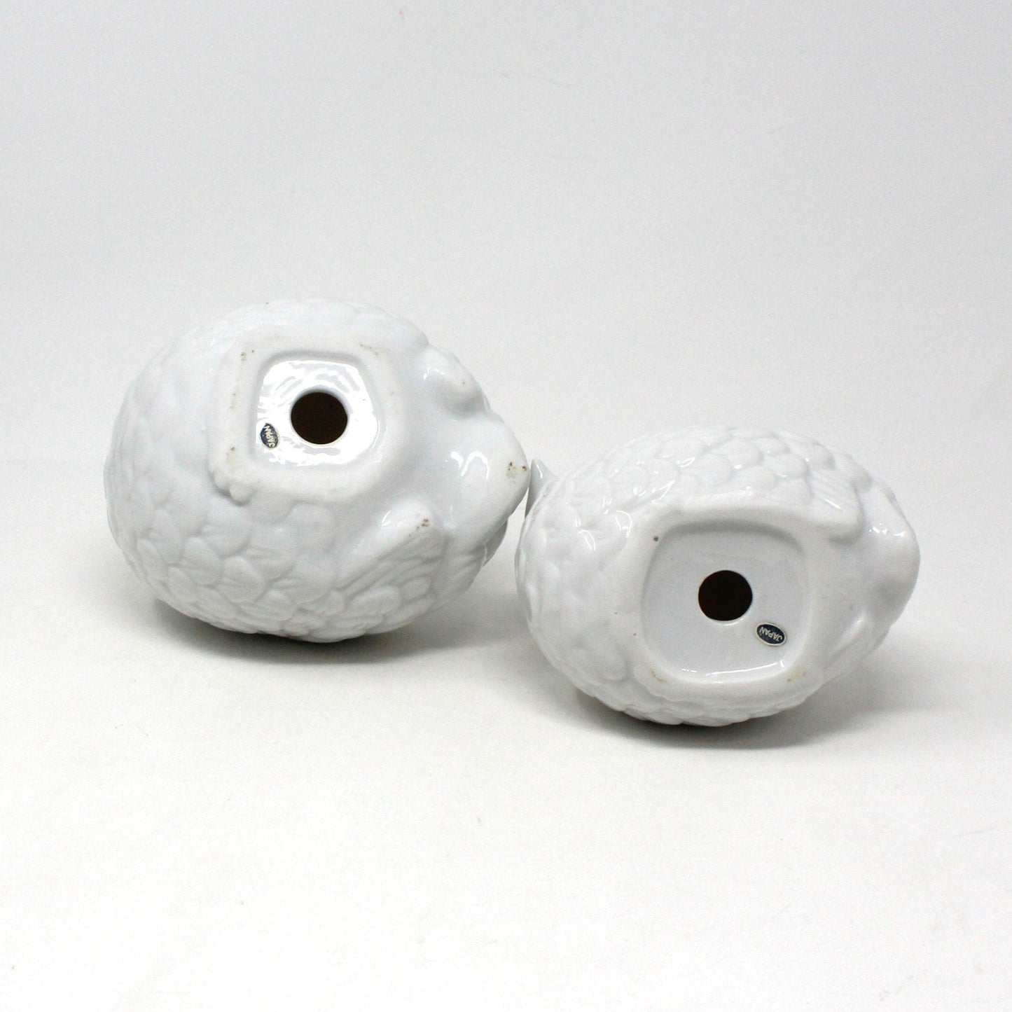 Figurine, Amthor Imports, White Quails, Set of 2, Hen and Chick, Porcelain, Japan, Vintage