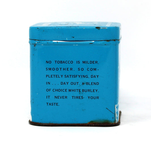 Tins, Kentucky Club, Tobacco Mixture, Blue / Turquoise, Equestrian Horse & Rider, Empty, Vintage