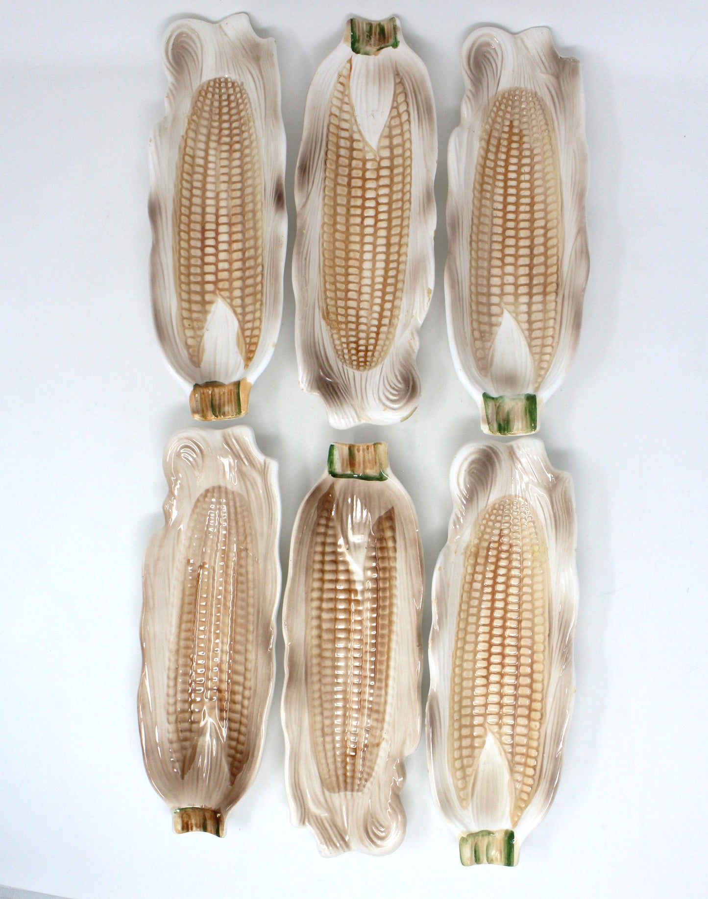 Corn Servers, Corn on the Cob (Brown), Set of 6, Vintage