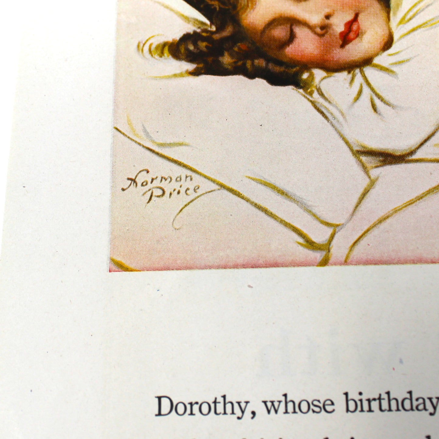 Advertisement, Jell-O, "Dreams Come True" Fairy & Birthday Girl Illustration by Norman Price, Woman's Home Companion, 1919