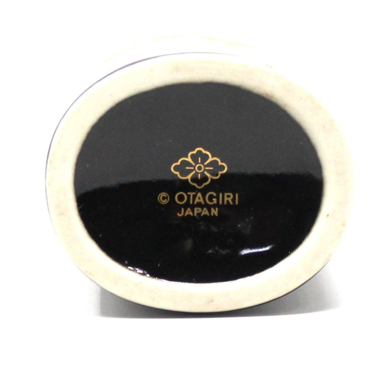 Vase, Otagiri, Black Vase with Golden Sea Shells, Japan Porcelain, Vintage