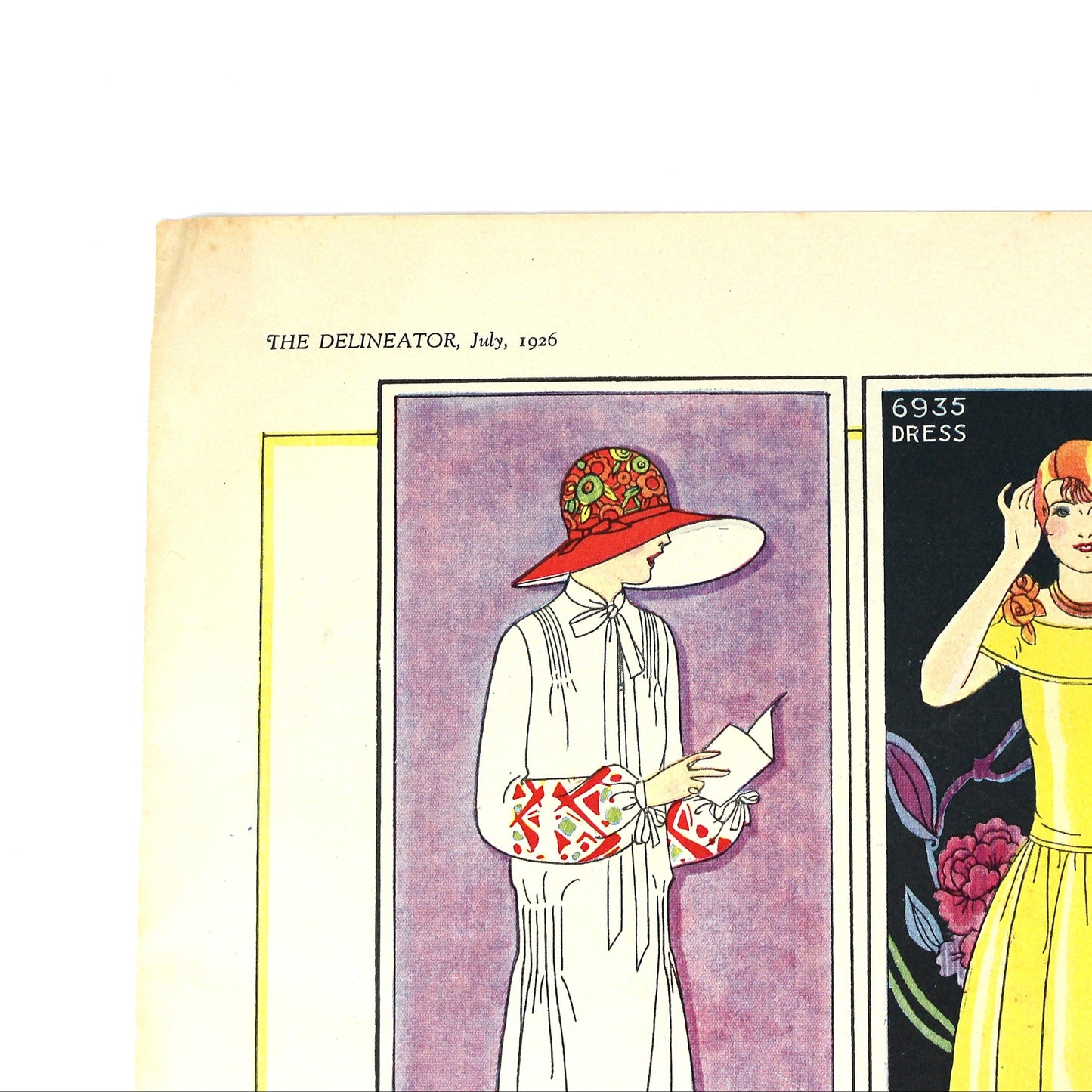 Advertisement, The Delineator, Butterick Art Deco Women's Fashion Patterns, 1926, Original Magazine Ad, Antique