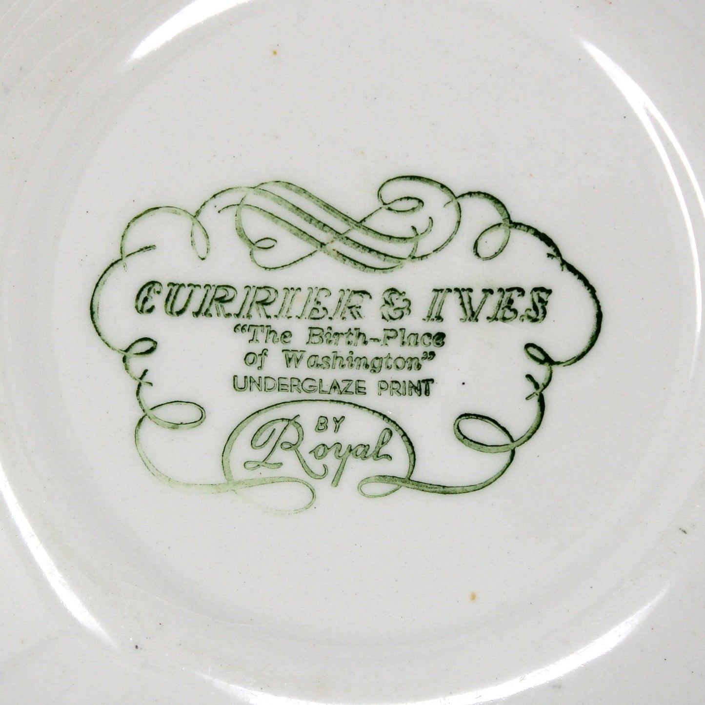 Dessert / Salad Plate, Royal China, Currier & Ives, Pink & White Ceramic, Vintage