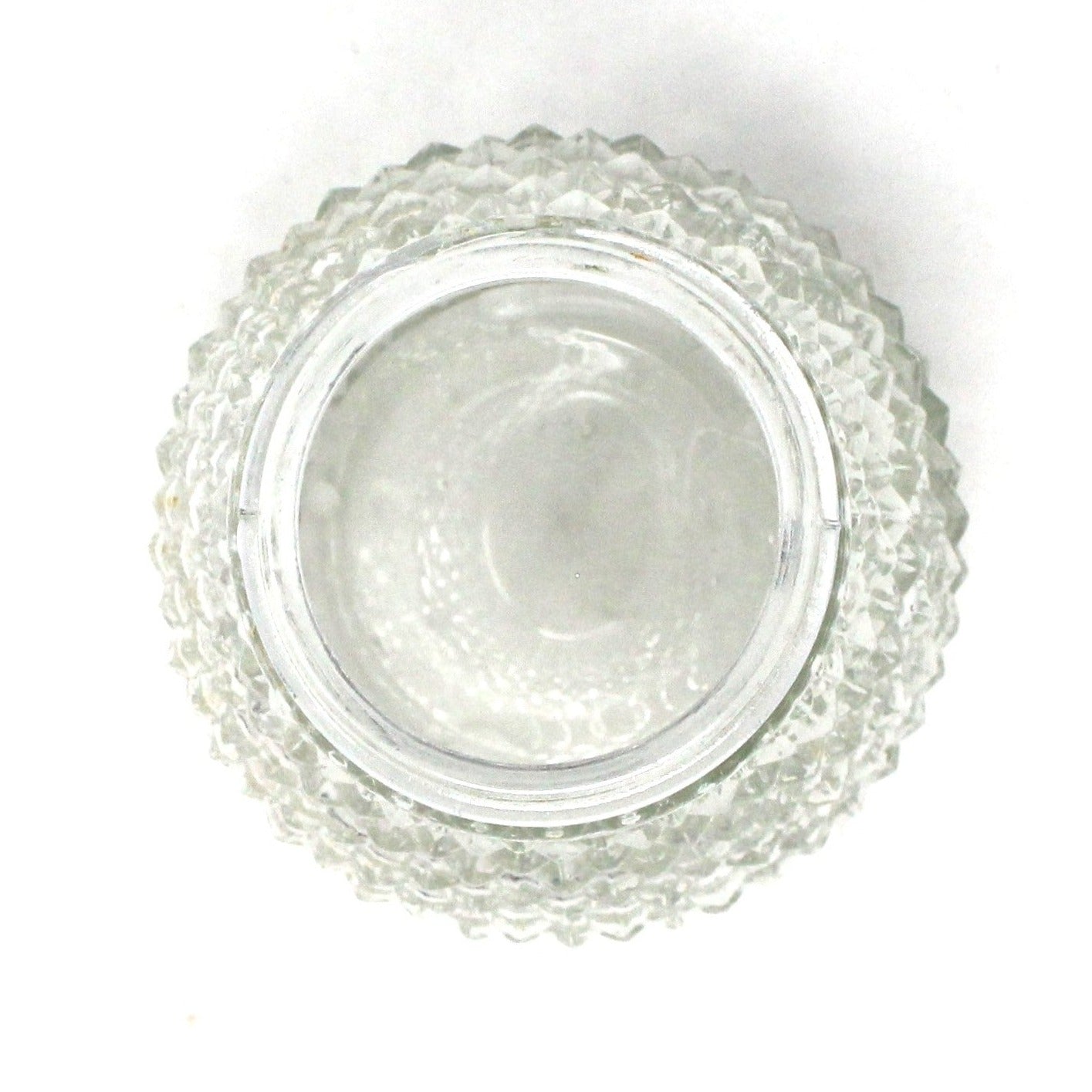 Shaker, Muffineer / Sugar Caster, Diamond Point, Glass with Silver Metal Top, Vintage Import