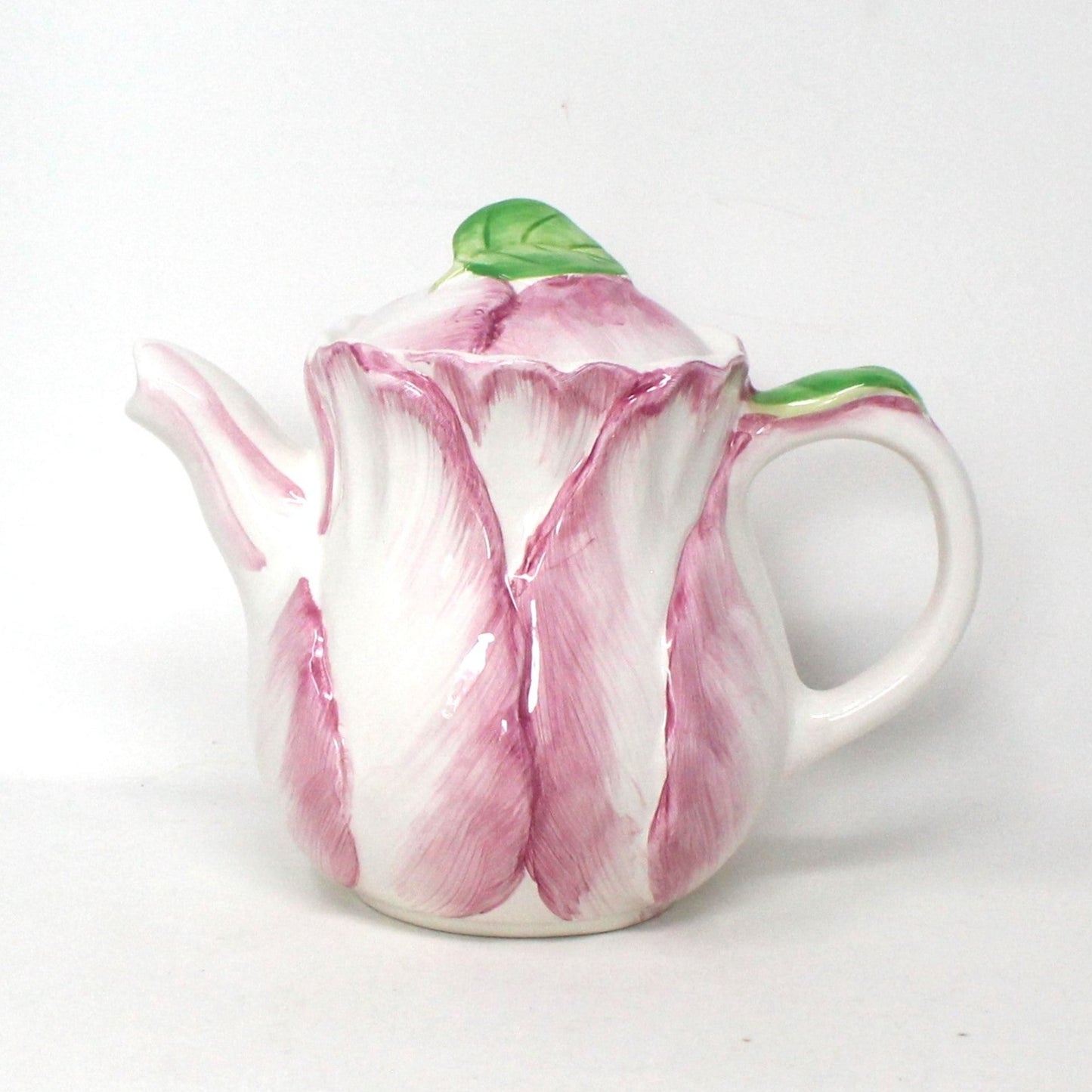 Teapot, Bombay, Flower Shaped Teapot, Pink & White, Vintage