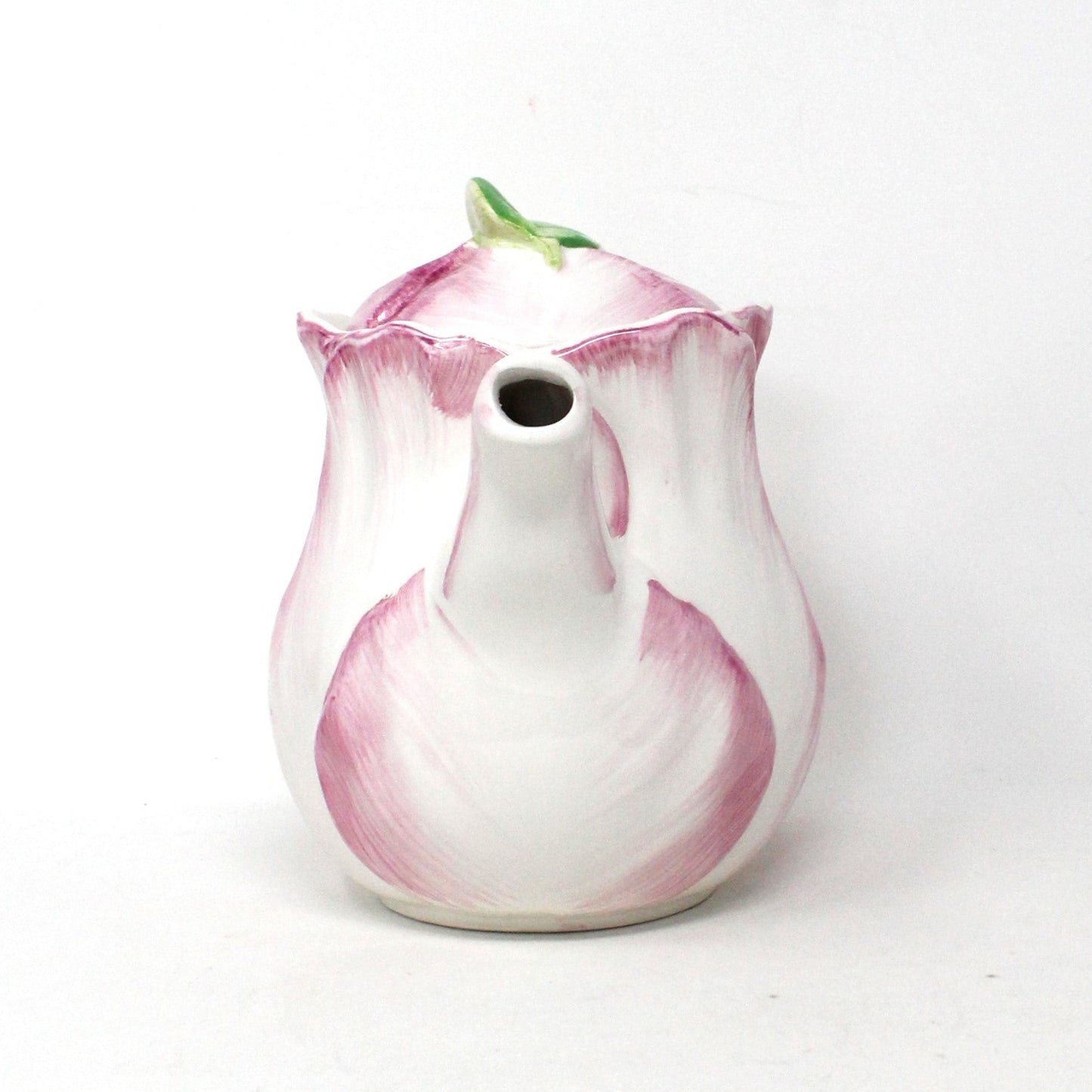 Teapot, Bombay, Flower Shaped Teapot, Pink & White, Vintage