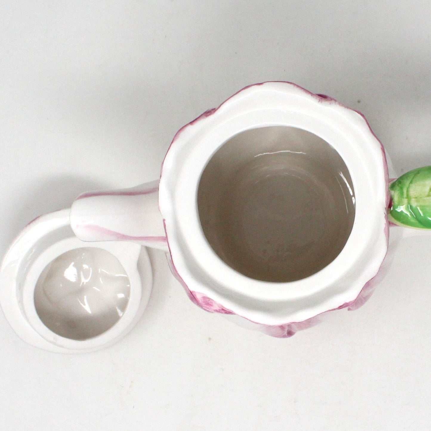 Teapot, Bombay, Flower Shaped Teapot, Pink & White, Vintage