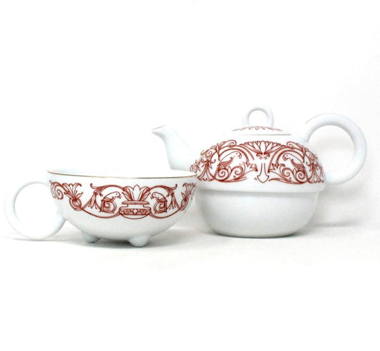 Teapot for One, Mlesna Stackable Teapot & Cup, Red Birds Design, SOLD