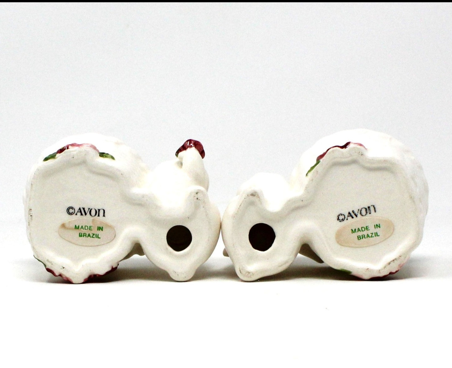 Candle Holders, Avon, Bunnies with Baskets, Ceramic Taper Holders, Vintage