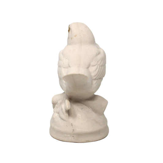 Figurine, Baby Bird On Branch, Bisque Mold, Hand Painted, Vintage, 1976