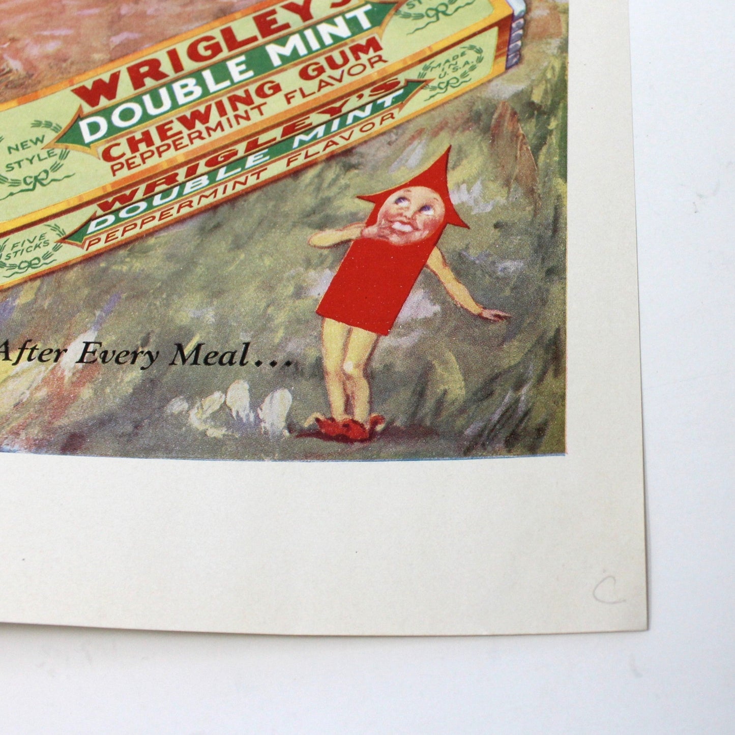 Advertisement, Wrigley's Chewing Gum, Original 1928 Magazine Ad, Miss Muffet, Vintage