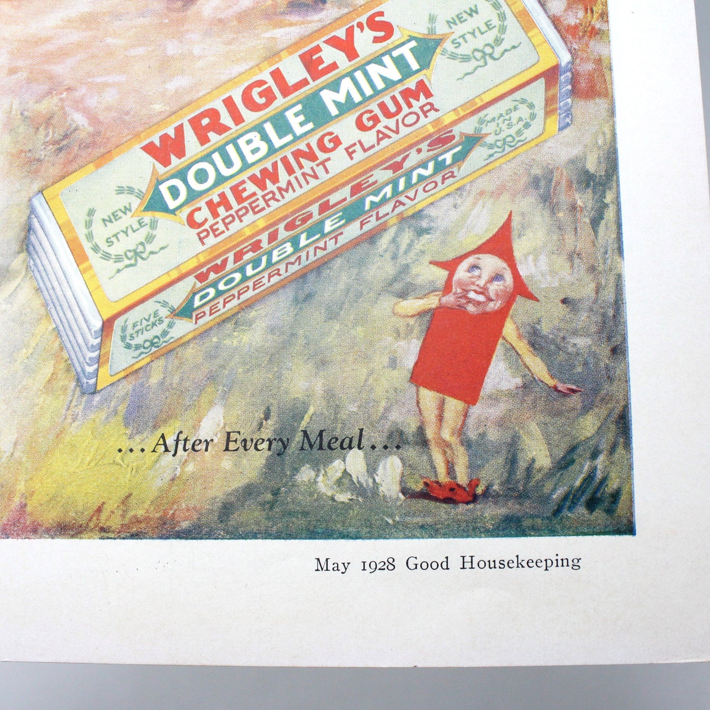 Advertisement, Wrigley's Chewing Gum, Original 1928 Magazine Ad, Miss Muffet, Vintage Good Housekeeping