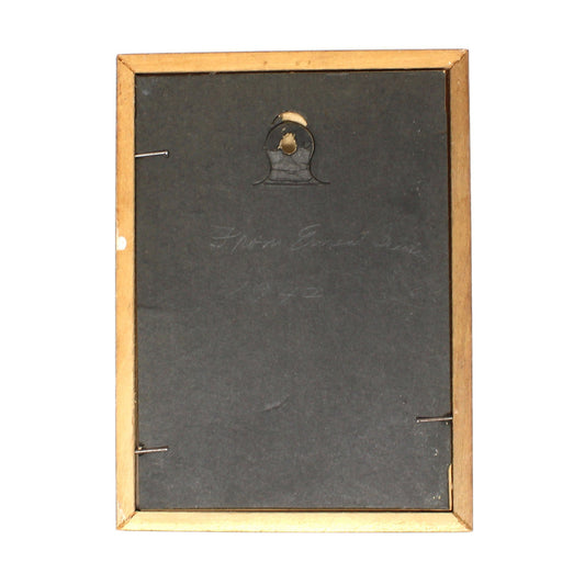 Silhouette, Reverse Painted Convex Glass, Mother's Day Poem, Floral Print Background, Framed, Vintage